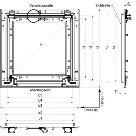 Upmann Revisionsklappe Aluminium 1000x600 25mm Wand/Decke