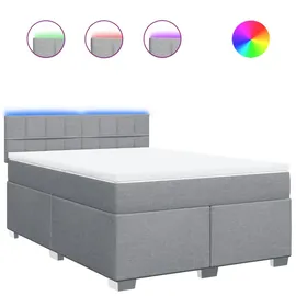 vidaXL Boxspringbett 140 x 200 cm Hellgrau