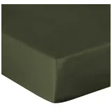 Heckett and Lane Spannbettlaken Mako-Satin 180 x 200 cm Calla Green 1 St.