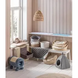 Dehner Premium Lovely Kuschelbett Guter Schlaf, oval, Weiß, Beige