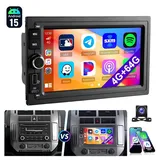 ESSGOO VW Polo 9N Golf 4 Passat B5 T5 Autoradio Android 15, Carplay GPS Navi Autoradio (RDS, 4+64GB(optional), Digitalradio (DAB), FM, DAB+ (optional), SWC, Apple Carplay Android Auto GPS Navi WIFI BT EQ) schwarz