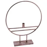 Spetebo XL Alu Kerzenständer Ring Silber - 56 x 45 cm - Metall Tafelkerzen Halter Groß mit Standfuß - Tischdeko Weihnachten Geburtstag Hochzeit