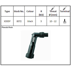 NGK Kerzenstecker XD-05 F, für 12 mm Kerze, 102?