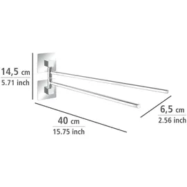 Wenko Handtuchhalter Quadro silber 6,5x14,5x40 cm