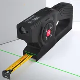3-in-1-laser-entfernungsmesser, 60 M Laser-messgerät Und Selbstsicherndes Maßband Mit Sofortiger Digitalanzeige Und Grüner Laserverlängerung, Messliste Mit Speicher