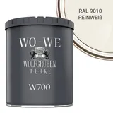 WO-WE Bodenversiegelung Betonfarbe Bodenfarbe Bodenbeschichtung W700, 1-10L, Seidenglänzend weiß