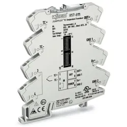 Wago 857-811 Temperaturmessumformer für Thermoelemente, Strom- und Spannungsausgangssignal, Konfiguration per Software, lichtgrau 857811