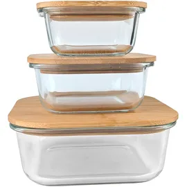 ideoon home Hochwertige Vorratsdosen 2-tlg. Transparent/Braun