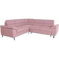 sit&more Ecksofa Sorano L-Form, wahlweise mit Bett- und Relaxfunktion, inkl. Bettkasten rosa