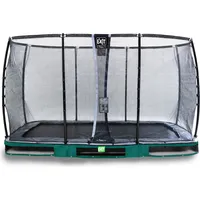 EXIT TOYS Elegant Premium Inground-Trampolin 214 x 366 cm inkl. Deluxe Sicherheitsnetz grün