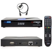 Octagon SX888 V2 4K Smart TV Box + HM-SAT HDMI Kabel, 2 Betriebssystemen: Define OS + E2 Linux, mit PVR Aufnahmefunktion, Sat to IP Receiver, Mediathek, YouTube, WebRadio, Multiboot, Multistream
