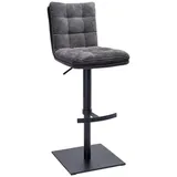 Stylife Barhocker, Blaugrau, Metall, eckig, Säule, 43x90-116x57 cm, Sitzfläche 360° drehbar, Esszimmer, Barmöbel, Barhocker