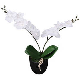 vidaXL Künstliche Orchidee mit Topf 30 cm Weiß