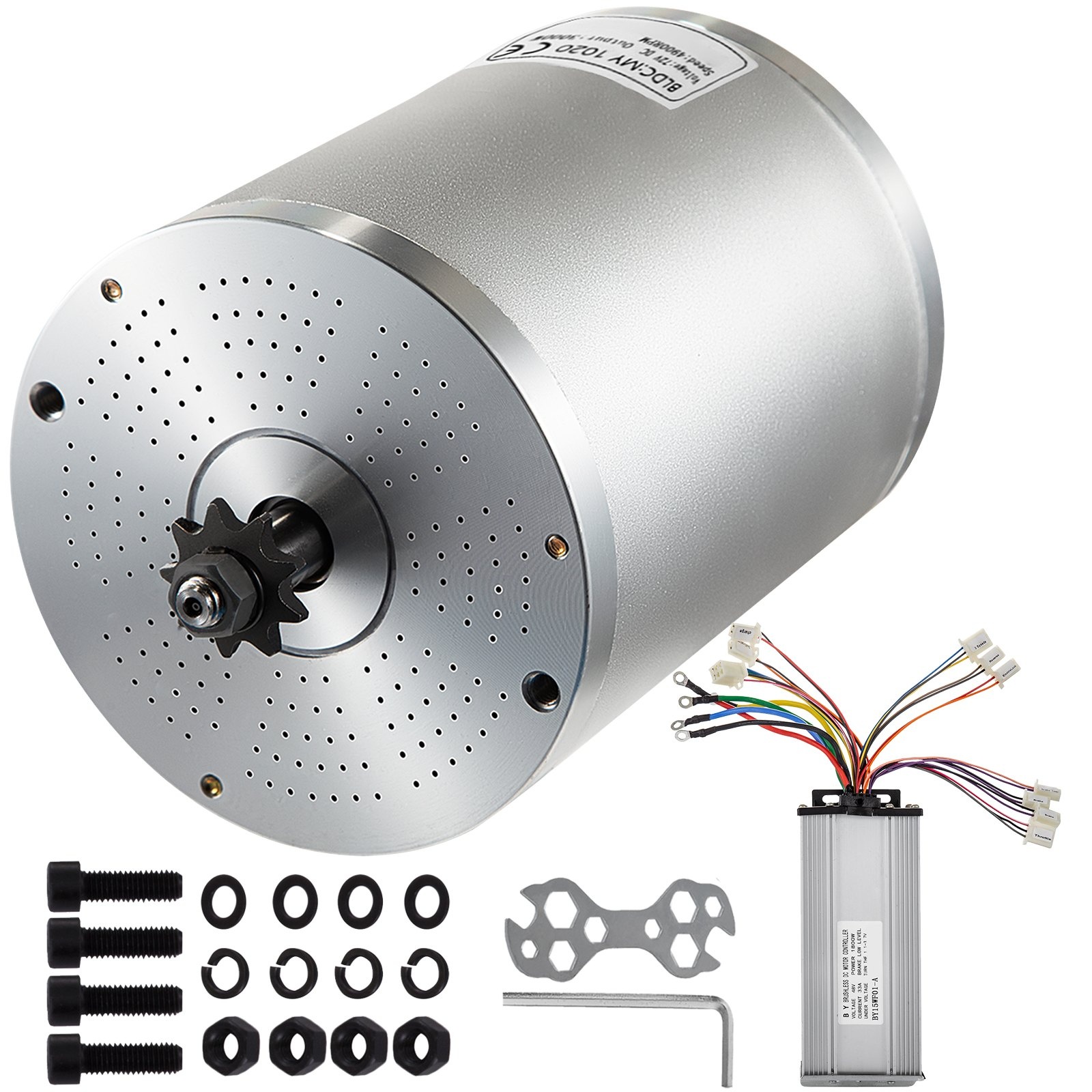 VEVOR Gleichstrommotor Bürstenloser Elektromotor Go-Kart Motor 72V 3000W für Elektrofahrrad Dc