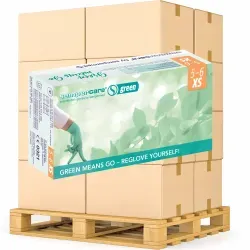 Semperguard® green Einmalhandschuhe, Nitril, Großpackung 3000008212 , 1 Palette = 63 Kartons, Größe XS (5-6)