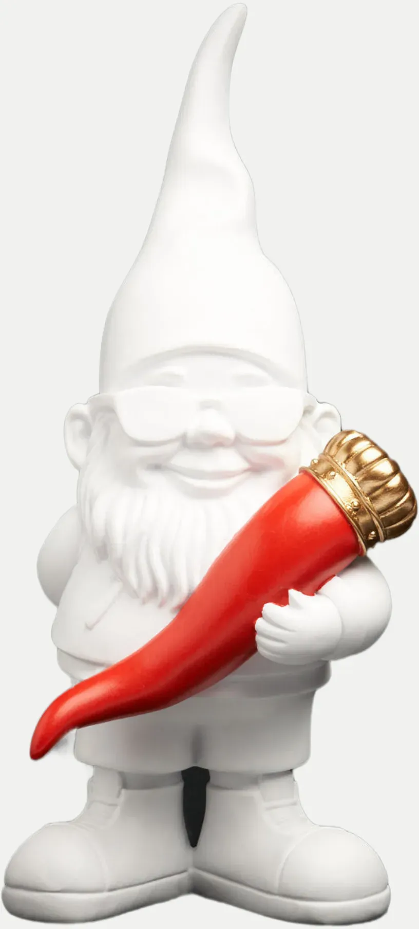 Gartenzwerg Lover Horn 29cm Weiß