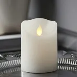 StarTrading LED Kerze Twinkle Echtwachs mechanisch bewegte Flamme Timer H: 10cm weiß