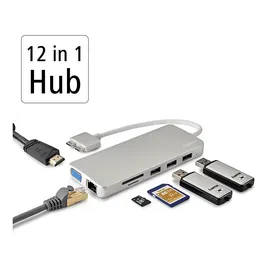 Hama Connect2Mac 12 Ports USB-C-Hub, Silber