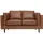 miliboo Vintage-Ledersofa 2-Sitzer Braun