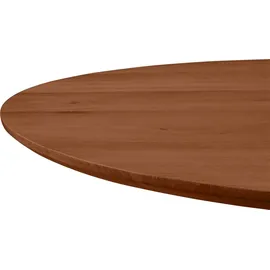 Sam Bistrotisch Schweizer Kante massiv Akazie nussbaumfarben 120 cm Säulengestell-eckig schwarz Brasilia