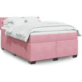 vidaXL Boxspringbett 140 x 200 cm Dunkelrosa