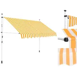 vidaXL Einziehbare Markise Handbetrieben 250 cm Orange/Weiß Gestreift