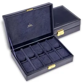 SACHER Uhrenetui für 10 Uhren Leder Navy