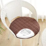 RZYW Rund Stuhlkissen 6er 4er 2er Set Weiche Sitzkissen Rund Waschbar Sitzkissen Stuhl rutschfest Sitzpolster Outdoor Stuhlauflage Bodenkissen für Küche Esszimmer Garten Büro,Kaffee,4er Set 30cm