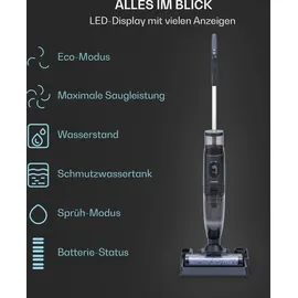 Klarstein Caswell Plus Nass-/Trockensauger kabellos akkubetrieben LED-Display