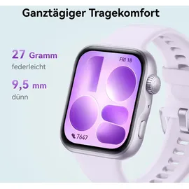 Huawei Watch Fit 5 BT 42 mm Aluminiumgehäuse Silber Weißes Fluorelastomer-Armband M/L
