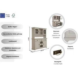 OTTO home Buffet Rügen 145 x 40 x 168 cm Braun