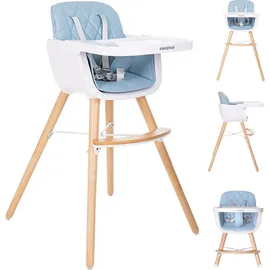 KIKKABOO Kikkaboo, 2 in 1 Woody 2-in-1 Holz Highchair Blue