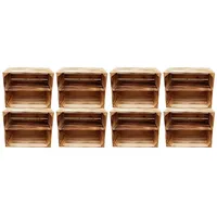 Teramico Obstkiste Holzkiste Weinkiste Geflammt Zwischenboden Lang 50x40x30cm 8er