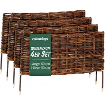 Relaxdays Beeteinfassung 60 x 30 cm 4 Stück Braun