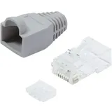 Logilink RJ45 Modularstecker CAT 6 ungeschirmt grau 100 Stück