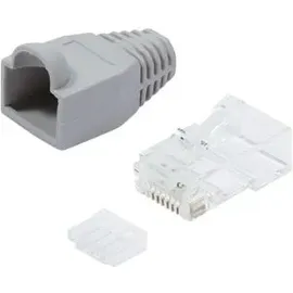 Logilink RJ45 Modularstecker CAT 6 ungeschirmt grau 100 Stück