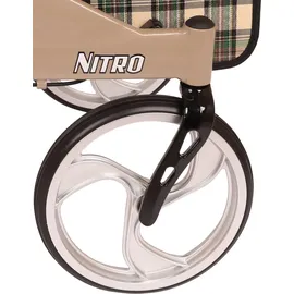 Drive Medical Rollator Nitro Größe L Champagner mit Gepäcknetz und gepolsterter Rückenlehne