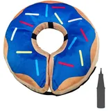 crazy bean Aufblasbare Halskrause für Hunde und Katzen Schutzkragen Hund Hundekragen Leckschutz für Genesung nach Operationen (Blau M)