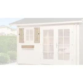 Weka Fensterladen mit Blumenkasten 69 x 79 cm Beige