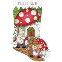 Design Works Crafts Kreuzstich Stickpackung Weihnachtsstrumpf Gnome Home, Zählmuster