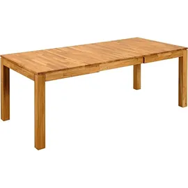 G + K Esstisch 140x90 cm - ausziehbar Wildeiche massiv - 140 x 90 ausziehbar