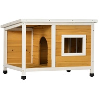PawHut Hundehütte mit Terrasse für kleinere Hunde orange 85,5L x 62B x 60H cm
