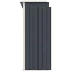 Juskys Geräteschuppen M mit Holzunterstand links 2,63 x 1,17 m anthrazit