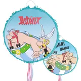 Asterix und Obelix Pinata rund 40 cm blau Comic Film Party-Zubehör Deko ohne Füllung Lizenz-Zubehör Party-Deko Geburtstag Mottoparty