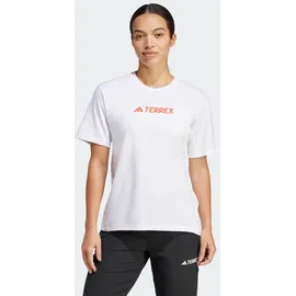 adidas TERREX Funktionsshirt CLASSIC LOGO für Sportmode und Outdoormode, mit Kurzarmdesign, ohne Verschluss weiß XL (46/48)