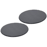 Emilja Servierplatte Schieferplatten rund Ø 25cm - 2er Set