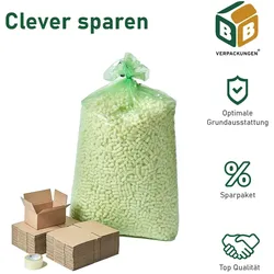 200 x Faltkarton (200 x 150 x 90 mm) + 1 x Klebeband PP28 (transparent, leise) + 1 x Verpackungschips (300 Liter, groß) Verpackung Transport Päckchen