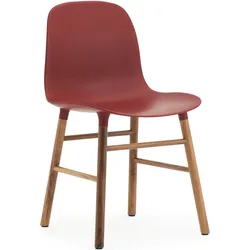 Form Stuhl rot mit Nussbaum-Rahmen