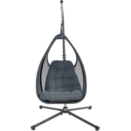Beliani Hängesessel mit Gestell Avegno Stoff Dunkelgrau