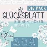 Glücksblatt Küchentücher Reinweiss BIG Pack 48 St